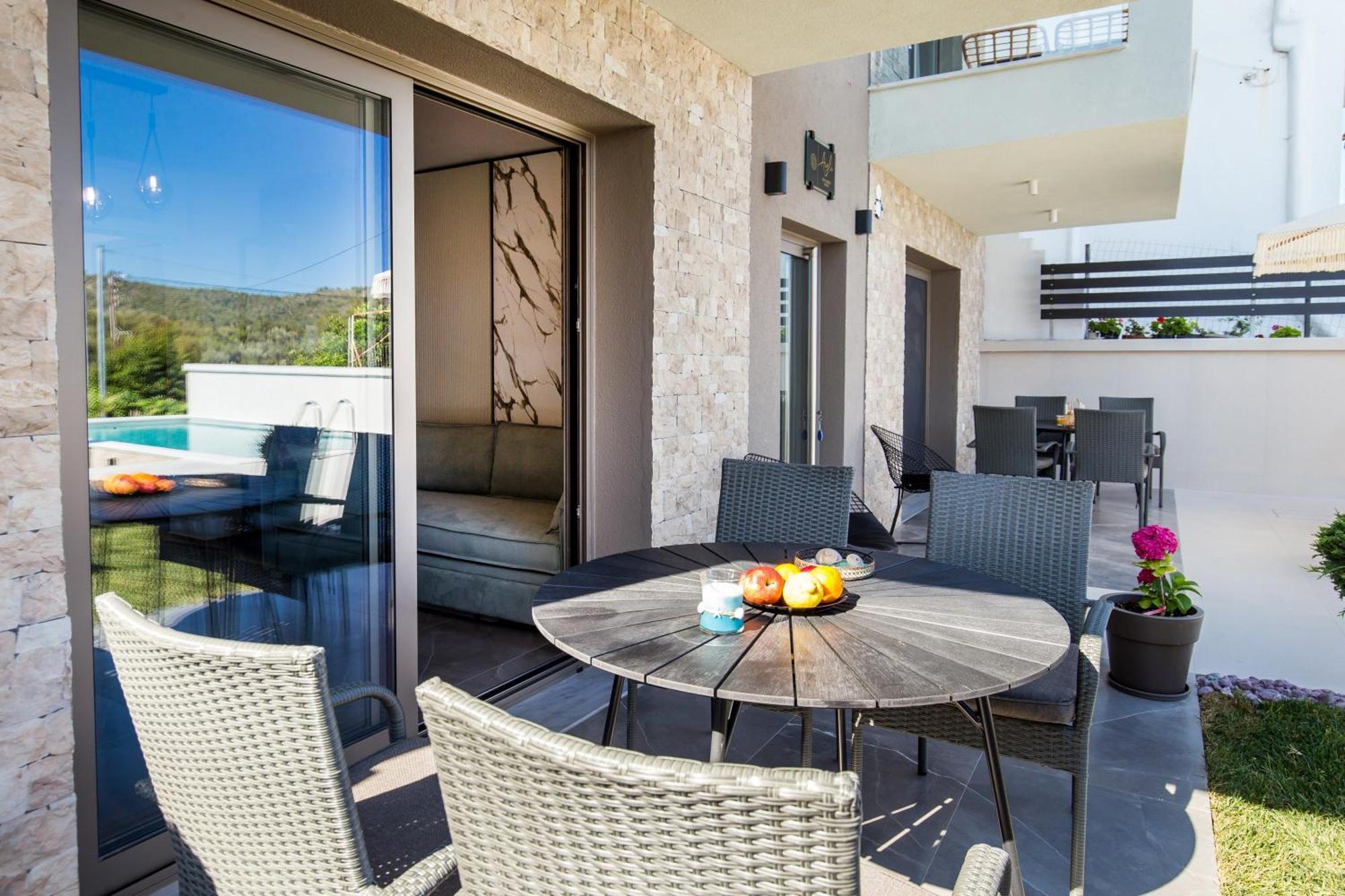 Aigli Skala Maries Deluxe Apartment Skála Marión Bagian luar foto
