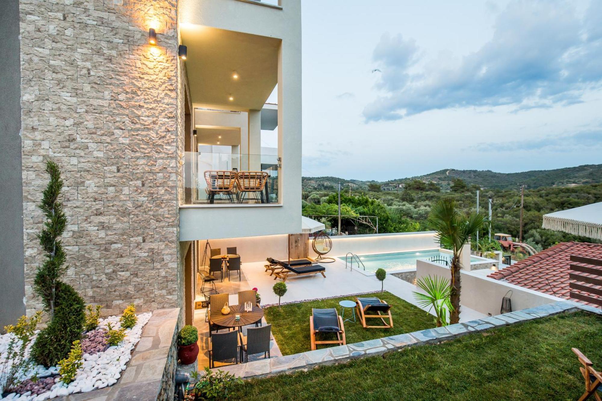 Aigli Skala Maries Deluxe Apartment Skála Marión Bagian luar foto
