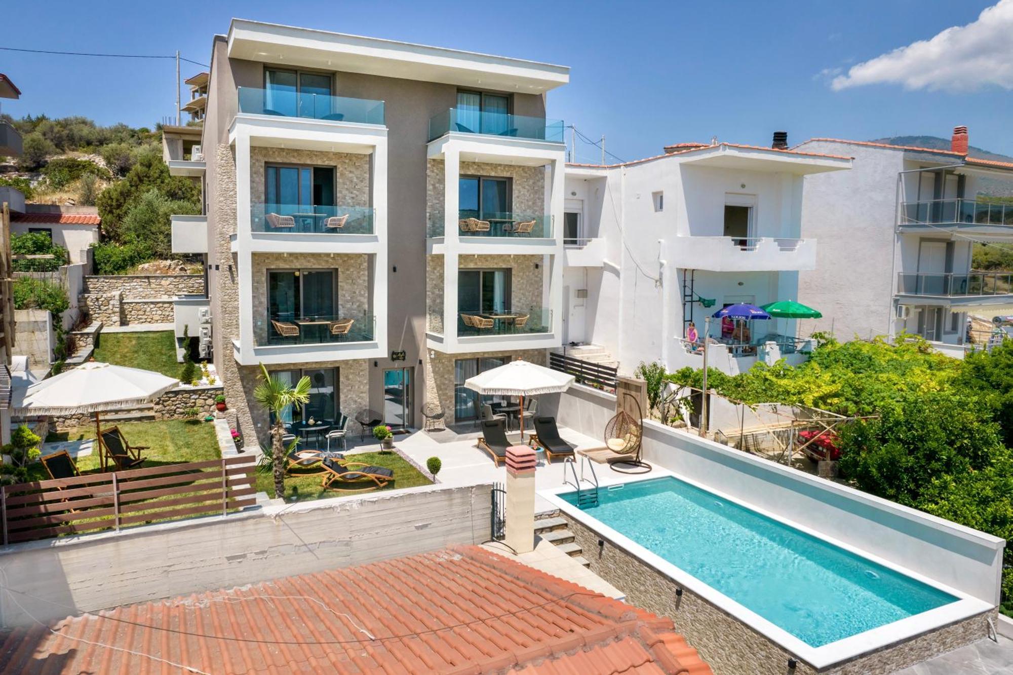 Aigli Skala Maries Deluxe Apartment Skála Marión Bagian luar foto